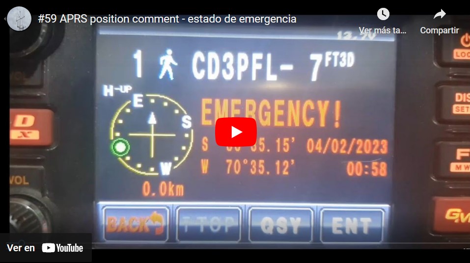 APRS Position Comment – Estado de emergencia.